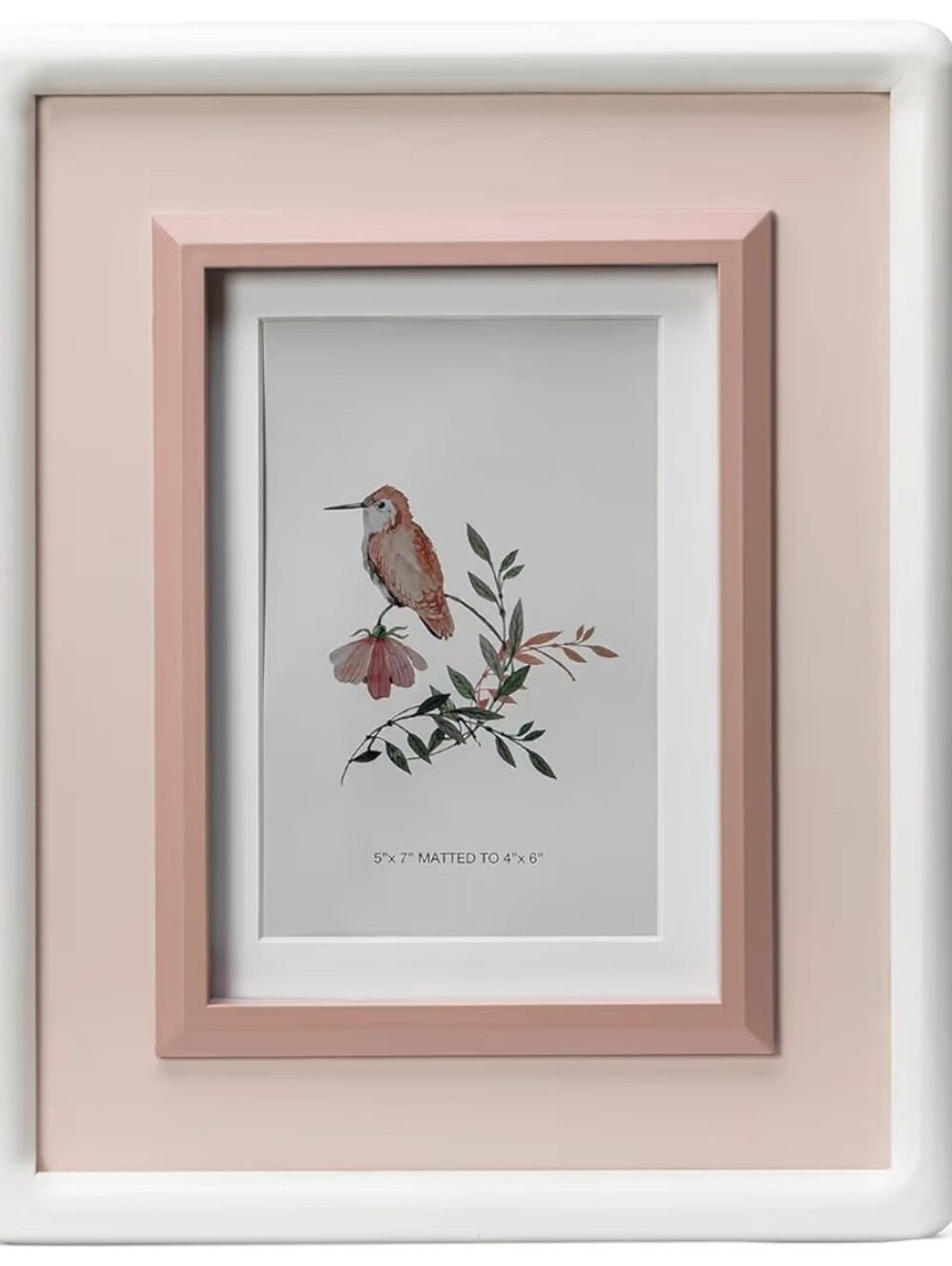 Pink and White 5x7 Picture Frame